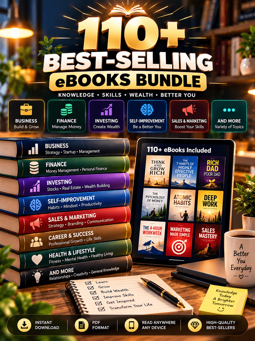 110+ Best-Selling eBooks Bundle